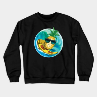 Surfing Pineapple pizza Crewneck Sweatshirt